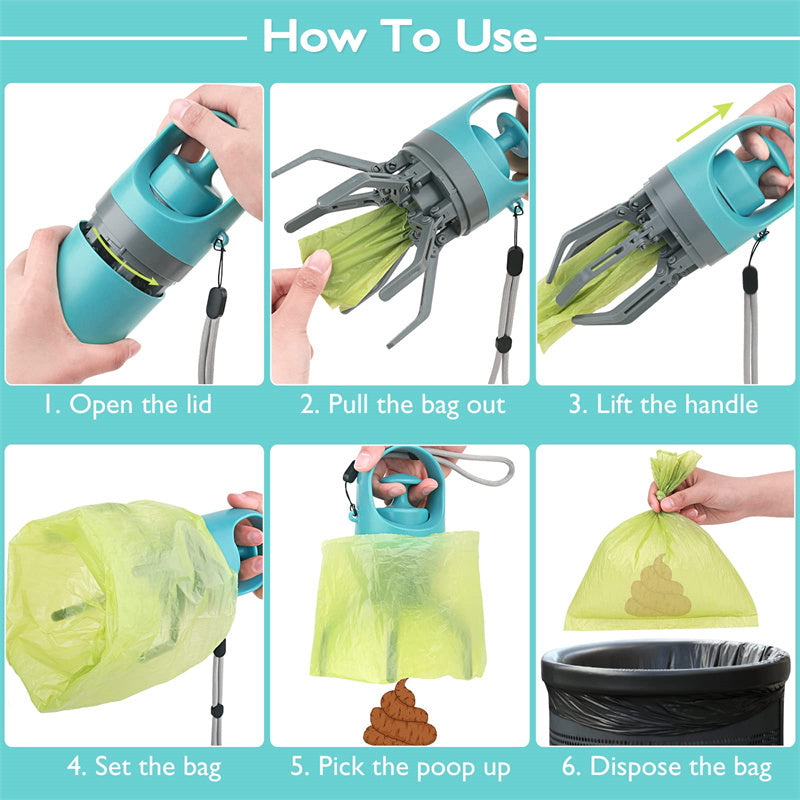 Lightweight Pooper Scooper With Built-in Poop Bag